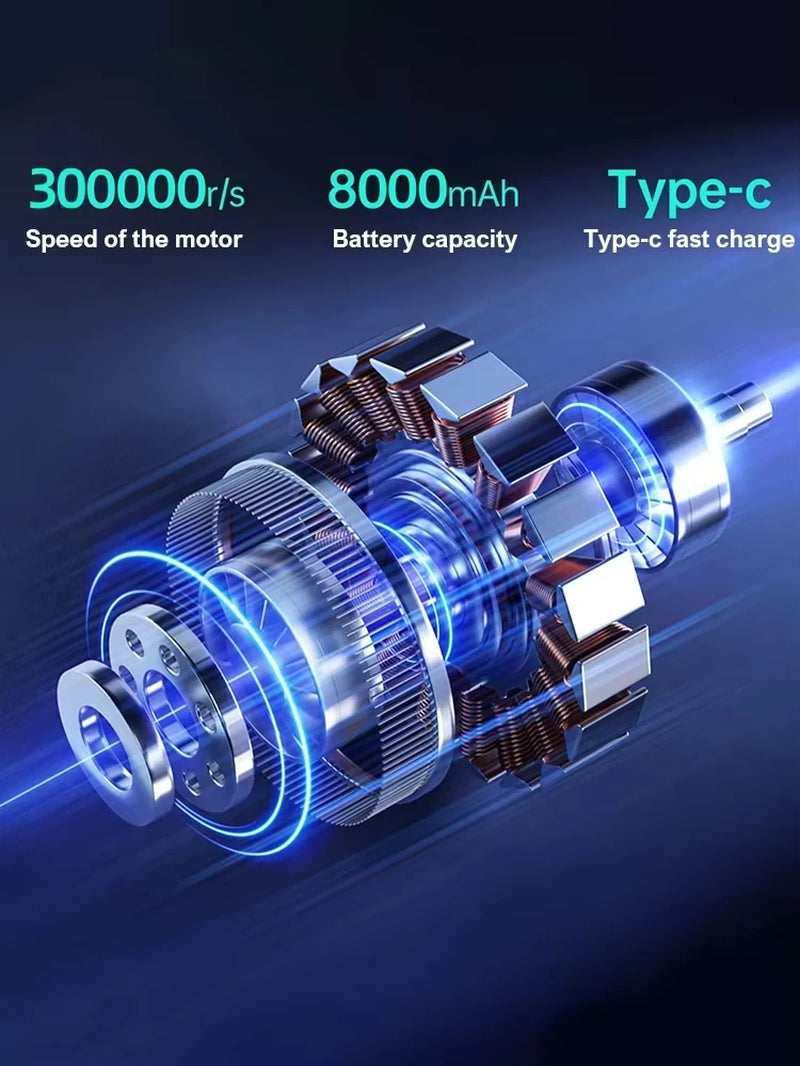300000RPM Turbo Jet Blower Vacuum X9 High Speed Air Blower Wireless Compressed Air Duster Portable Turbo Fan Jet Dust Blowing