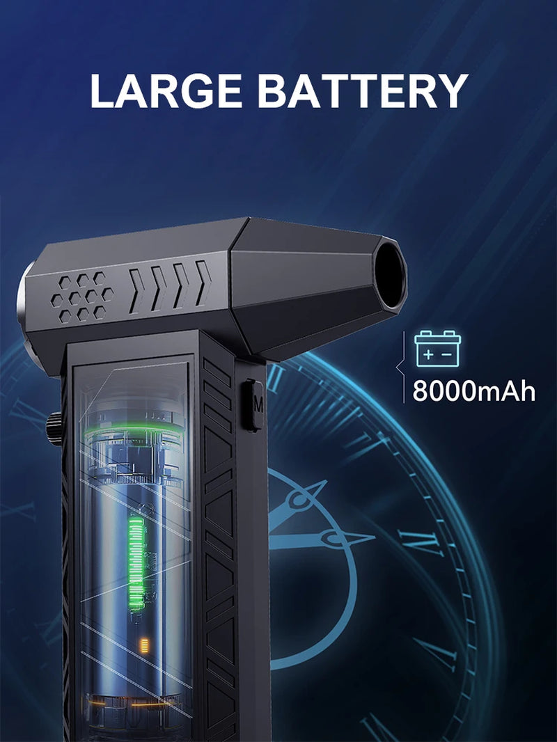 300000RPM Turbo Jet Blower Vacuum X9 High Speed Air Blower Wireless Compressed Air Duster Portable Turbo Fan Jet Dust Blowing
