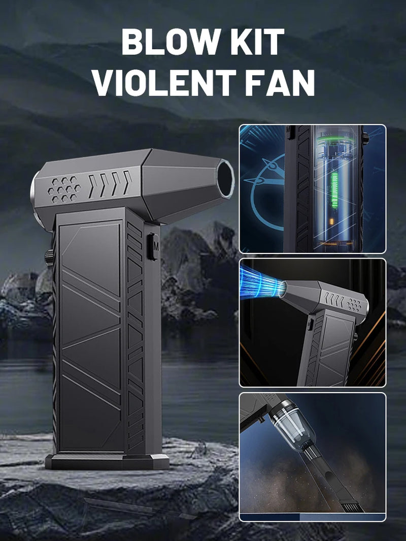 300000RPM Turbo Jet Blower Vacuum X9 High Speed Air Blower Wireless Compressed Air Duster Portable Turbo Fan Jet Dust Blowing